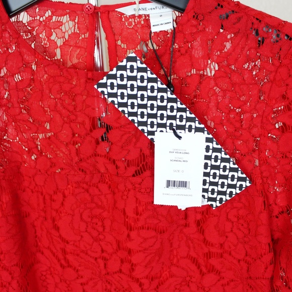 NWT DIANE VON FURSTENBERG DVF Long Lace Top- For Parties, Weddings, Date Nights - Picture 5 of 8
